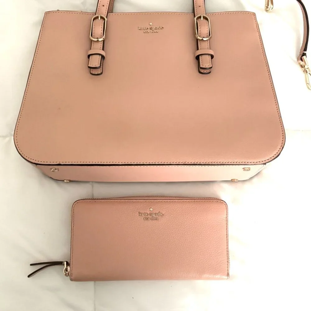 KATE SPADE Connie Medium Pink Triple Gusset Bag Satchel/Crossbody with Wallet